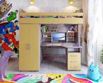 Детская кровать-шкаф Аракс, каркас Бетон, фасад Зира в Калуге