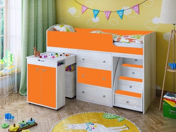 Детская кровать-шкаф Малыш 1600, корпус Винтерберг, фасад Оранжевый в Калуге