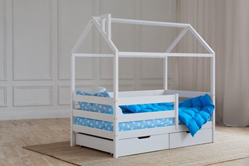 Детская кровать для мальчика Домик с ящиками, цвет белый в Калуге