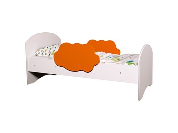 Детская кровать с бортиками Тучка, корпус Белый, фасад Оранжевый в Калуге
