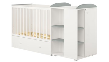 Кровать-трансформер детская с комодом POLINI Kids Ameli 800 Белый / Серый, серия AMELI в Калуге