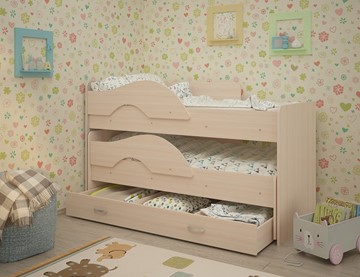 Детская кровать для мальчика Радуга 1.6 с ящиком, цвет Млечный дуб в Калуге