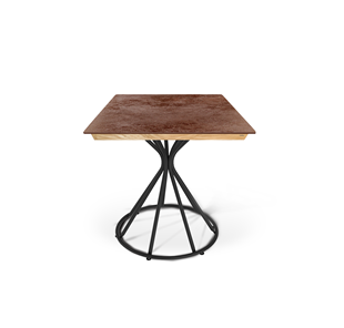 Керамический кухонный стол SHT-TU4-1/ТT8 60/60 (черный муар/прозрачный лак/коричневая сепия) в Калуге
