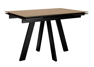 Кухонный стол раздвижной DikLine DM120 Дуб галифакс / опоры черные в Калуге