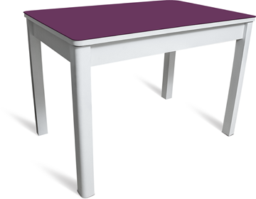 Мини-стол на кухню Айсберг-4 СТ белое/фиолетовое/массив в Калуге