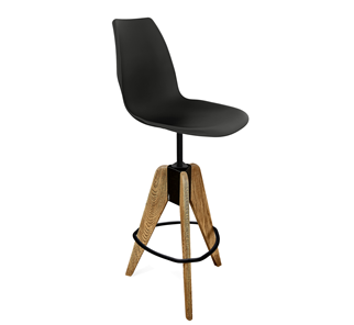 Барный стул SHT-ST29/S92 (черный/брашированный коричневый/черный муар) в Калуге
