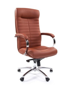 Кресло CHAIRMAN 480 Экокожа Terra 111 (коричневая) в Калуге