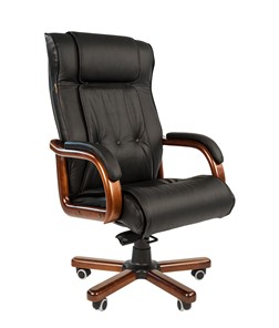 Офисное кресло CHAIRMAN 653 кожа черная в Калуге