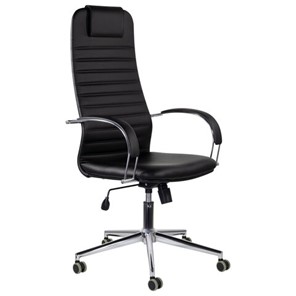 Компьютерное кресло Brabix Premium Pilot EX-610 CH (хром, кожзам, черное) в Калуге
