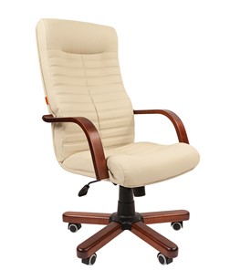 Кресло офисное CHAIRMAN 480 WD, экокожа, цвет бежевый в Калуге