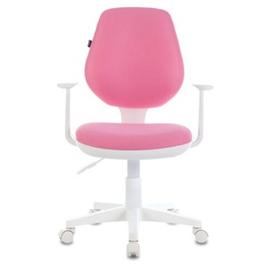 Компьютерное кресло Brabix Fancy MG-201W (с подлокотниками, пластик белый, розовое) в Калуге