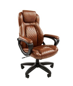 Кресло компьютерное CHAIRMAN 432, экокожа, цвет коричневый в Калуге