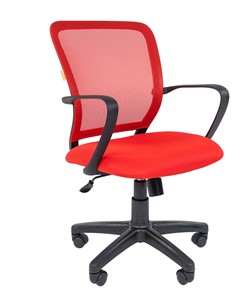 Кресло CHAIRMAN 698 black TW-69, ткань, цвет красный в Калуге
