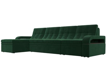 Угловой диван Лига-035 Лонг, Зеленый (Велюр) в Калуге