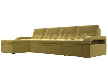 Угловой раскладной диван Лига-035 Лонг, Желтый (Микровельвет) в Калуге