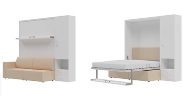 Кровать-трансформер Кровать-трансформер Smart (КД 1400+ШП), шкаф правый, левый подлокотник в Калуге