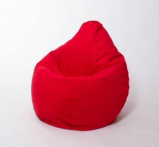 Кресло-мешок Груша большое, велюр однотон, красное в Калуге