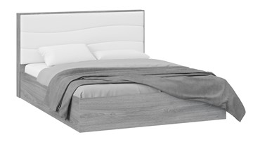 Двуспальная кровать с механизмом Миранда тип 1 (Дуб Гамильтон/Белый глянец) в Калуге