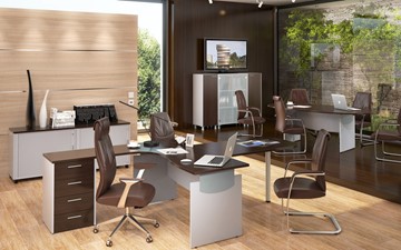 Офисный набор мебели OFFIX-NEW для двух сотрудников и руководителя в Калуге