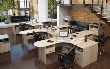 Офисный комплект мебели SIMPLE с эргономичными столами и тумбами в Калуге
