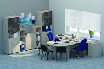 Офисный комплект мебели Twin для 2 сотрудников с совмещенными столами в Калуге