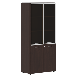 Шкаф комбинированный с дверьми в алюминиевой рамке с замком DIONI Венге DHC 85.7(Z)  (850х430х1930) в Калуге