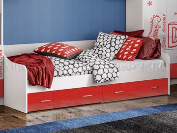 Кровать детская Алфавит (Красный) с ящиками в Калуге