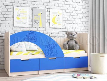 Детская кровать с бортиками Юниор-3, синий матовый в Калуге