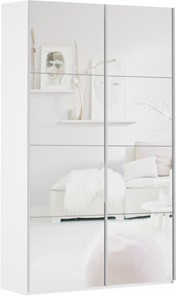 Шкаф 2-дверный Прайм (Зеркало/Зеркало) 1200x570x2300, белый снег в Калуге