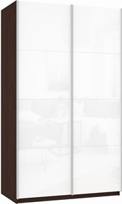 Шкаф 2-дверный Прайм (Белое стекло/Белое стекло) 1200x570x2300, венге в Калуге