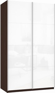 Шкаф 2-створчатый Прайм (Белое стекло/Белое стекло) 1600x570x2300, венге в Калуге