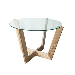 Журнальный столик Оникс-10, Натуральный массив/Прозрачное стекло в Калуге