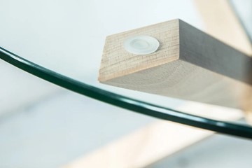 Круглый столик Оникс-3, Натуральный массив/Прозрачное стекло в Калуге - предосмотр 2