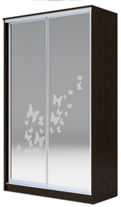 Шкаф 2-х дверный 2200х1682х420 два зеркала, "Бабочки" ХИТ 22-4-17-66-05 Венге Аруба в Калуге