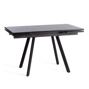 Обеденный раздвижной стол VIGO ЛДСП/HPL/металл,120x80x30х30х75 см, Мрамор чёрный/чёрный арт.19730 в Калуге