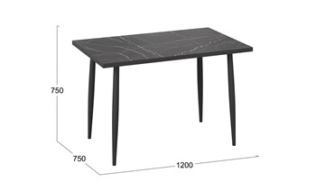 Стол на кухню Невада ДП1-02-08 (Черный мрамор/Черный матовый) в Калуге - предосмотр 3