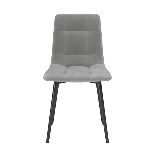 Обеденный стул Белла, велюр тенерифе грей/Цвет металл черный в Калуге - изображение 1
