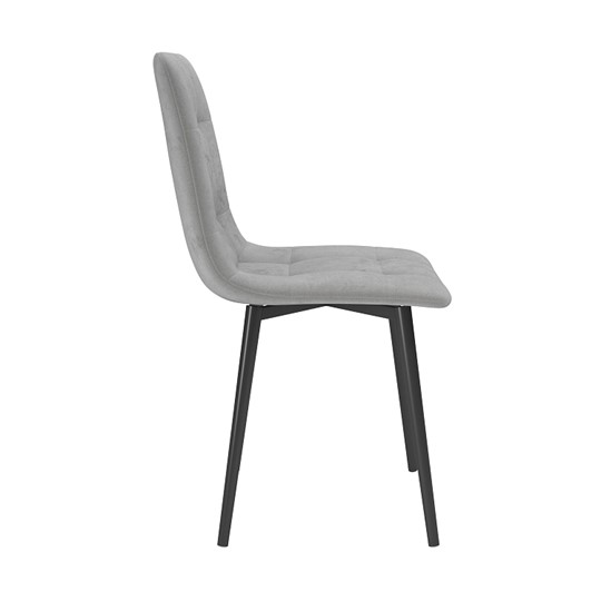 Обеденный стул Белла, велюр тенерифе грей/Цвет металл черный в Калуге - изображение 2