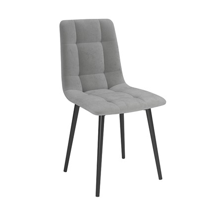 Обеденный стул Белла, велюр тенерифе грей/Цвет металл черный в Калуге - изображение