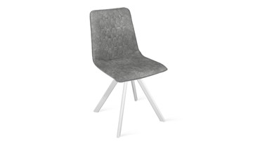 Кухонный стул Хьюго К2 (Белый матовый/Микровелюр Wellmart Silver) в Калуге