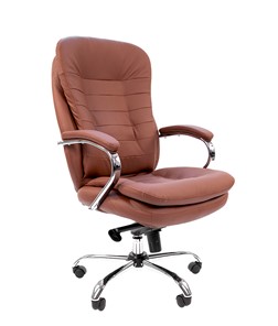 Офисное кресло CHAIRMAN 795 кожа, цвет коричневый в Калуге