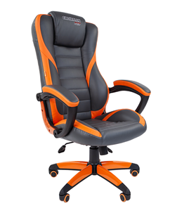 Компьютерное кресло CHAIRMAN GAME 22 эко кожа, серый/оранжевый в Калуге