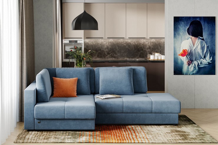 Угловой диван Манхэттен 1пф-2т, Оникс 17 в Калуге - изображение 1