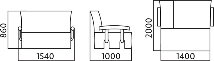 Прямой диван Аккордеон с боковинами, спальное место 1400 в Калуге - изображение 4