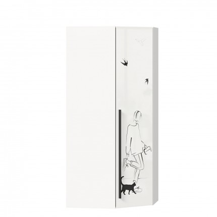 Угловой шкаф Джоли 45 ЛД 535.030, Серый шелк в Калуге - изображение